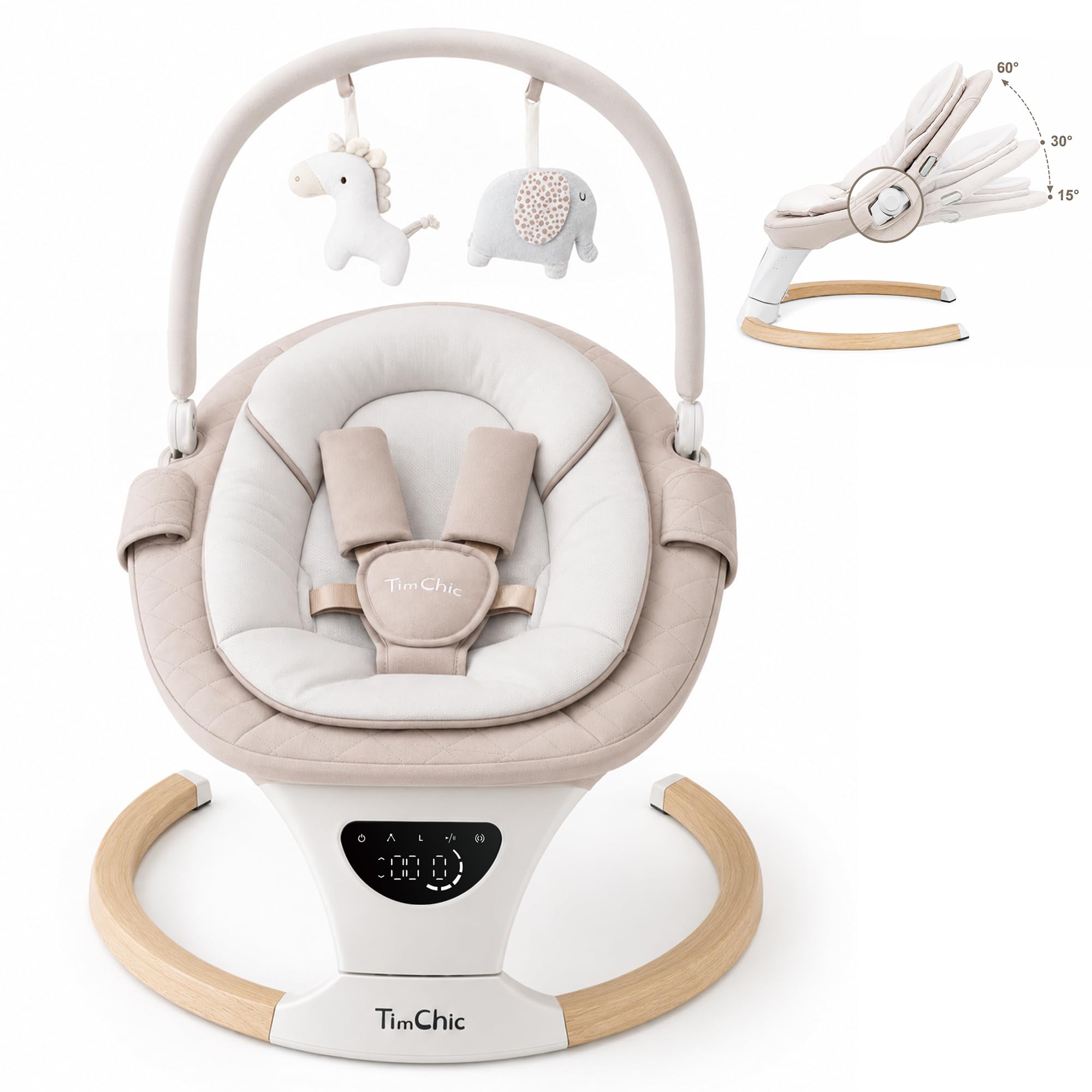 Photo 1 of TimChic Baby Swing with Auto-Rocking, 5 Motions & 12 Melodies?Beige