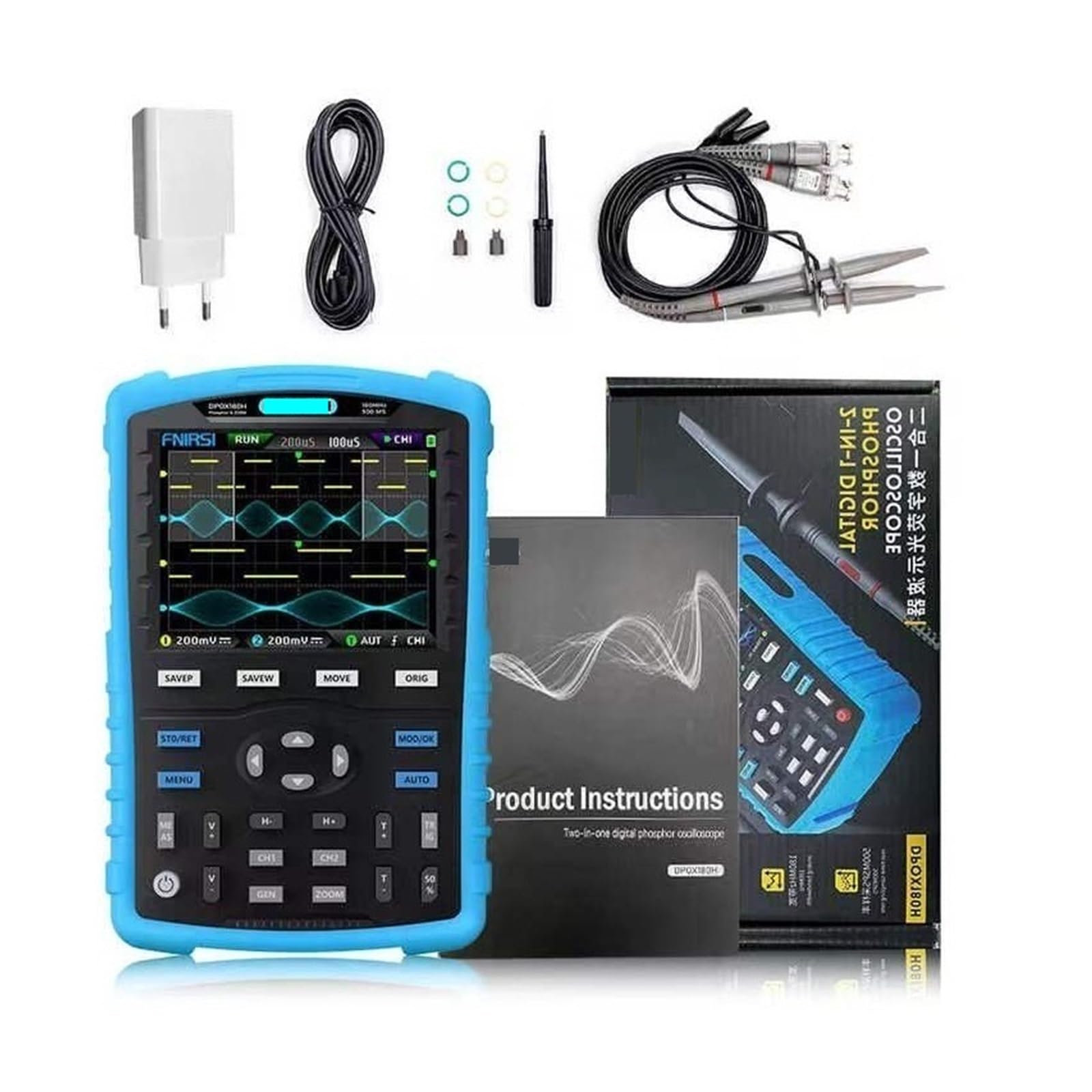 Osciloscopio portátil, Osciloscopio de fósforo DPOX180H 180 MHz, herramienta sensibilidad vertical 5 mV doble canal