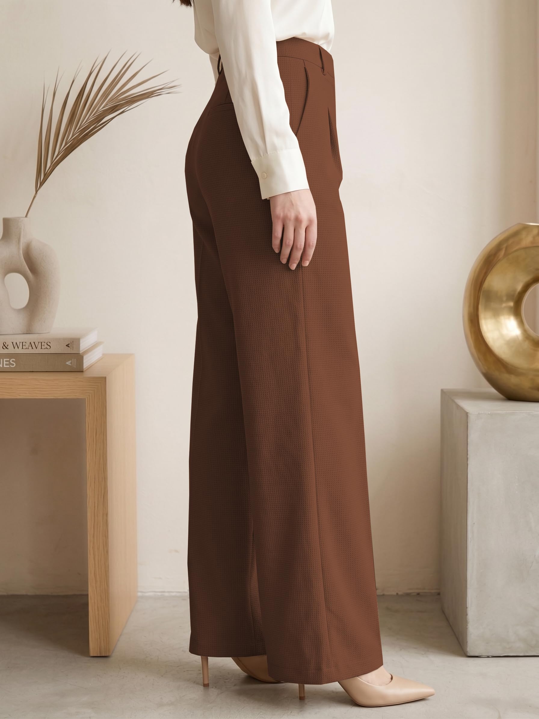 GRECIILOOKS Pantalones de cintura alta acampanados estilo coreano para mujer, pantalones formales para mujer, ropa de oficina, pantalones elegantes para eventos universitarios (disponible en tallas