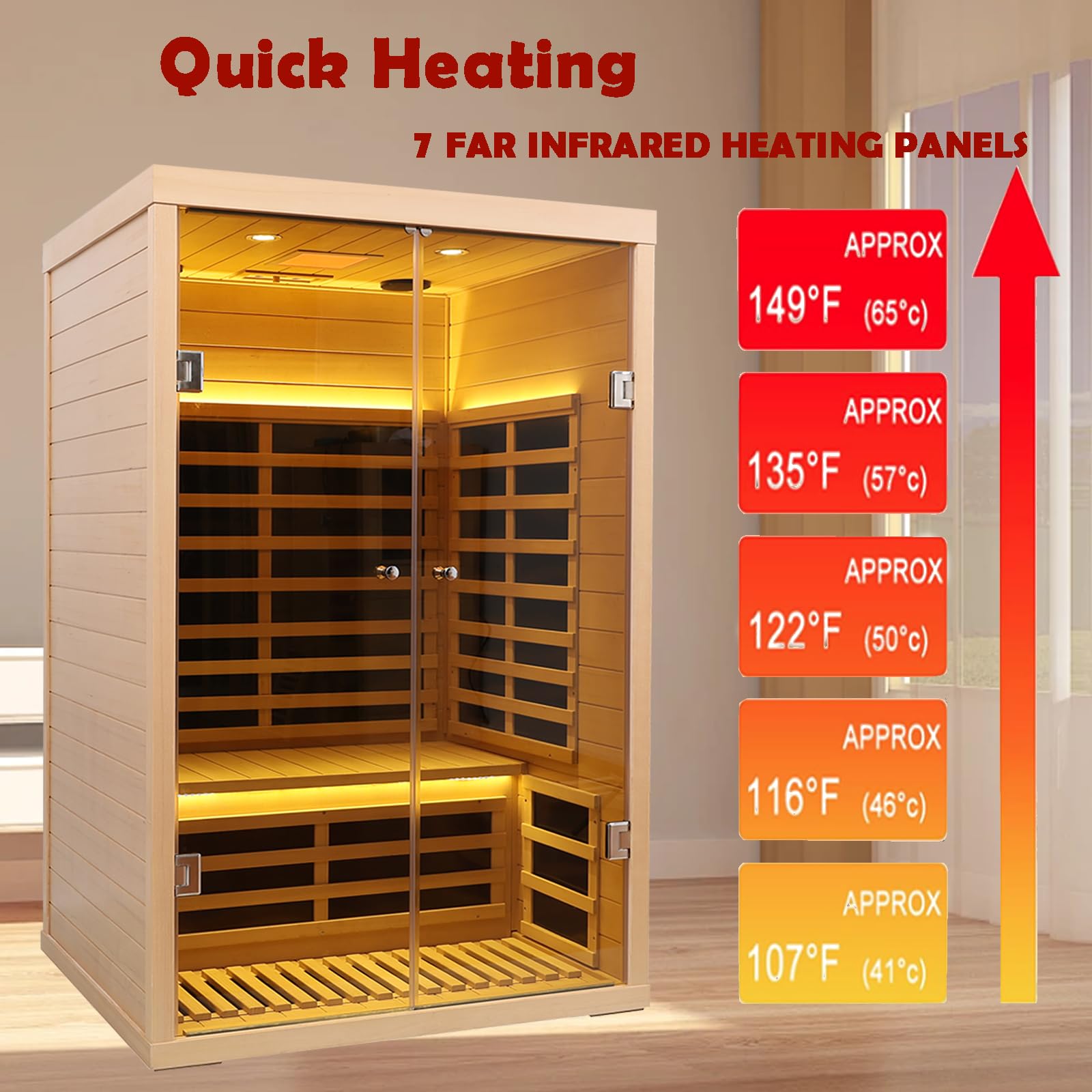 3-Person Low EMF Infrared Sauna - 2025 Model With Upgraded Heaters, Bluetooth & Premium Wood