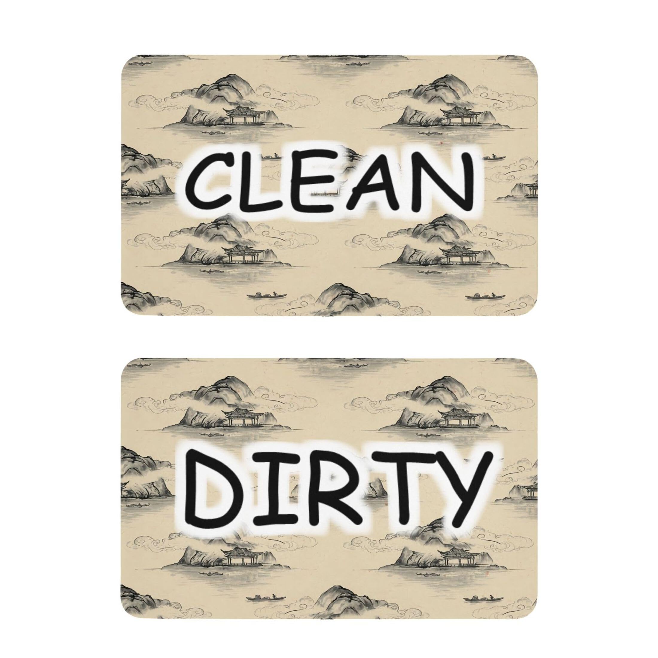 Kutsu Dishwasher Magnet Clean Dirty Sign Indicator, Mountain Fridge Magnet, Easy to Read, 2 Pack