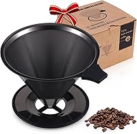 Vista 1 de 【2.0 mejorado】 Cafetera de acero inoxidable, filtro de café de goteo reutilizable sin papel y colador de café para una sola taza de preparación a