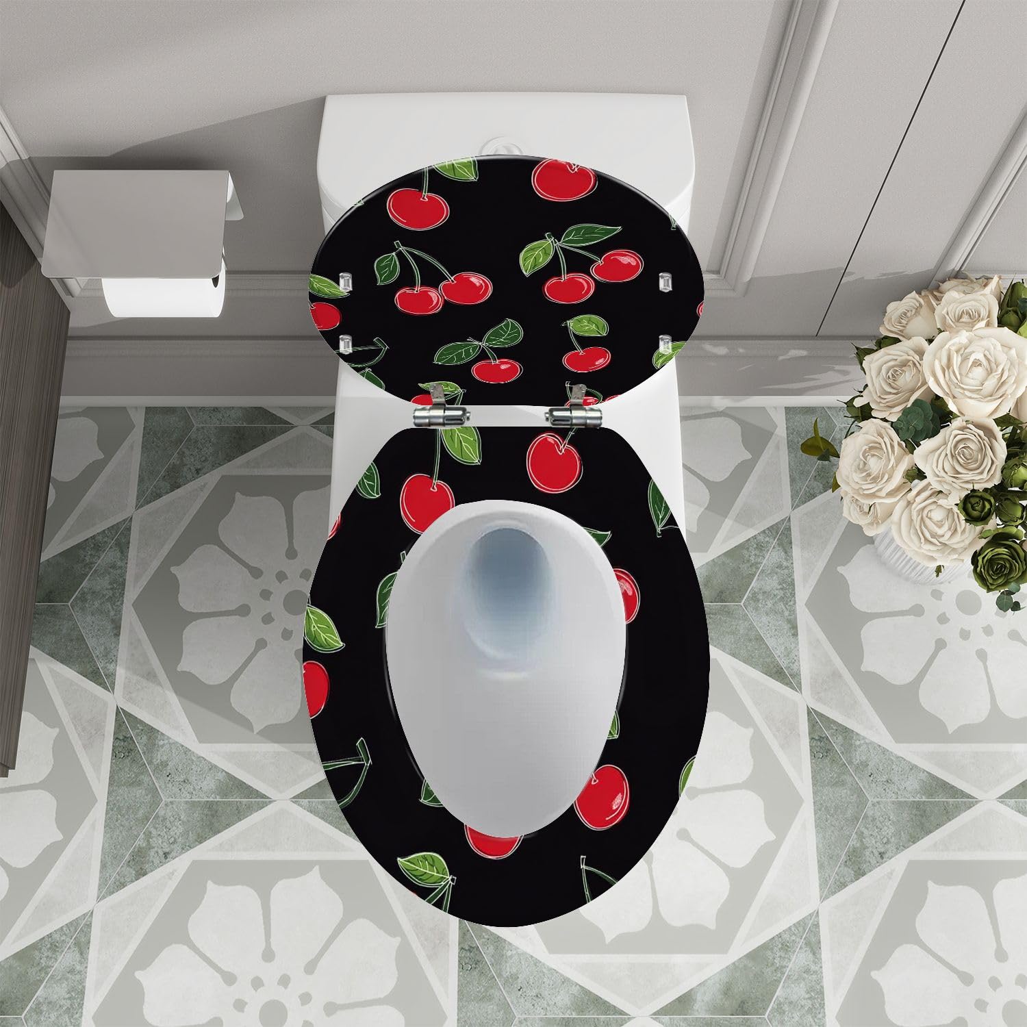 Asiento de inodoro alargado de resina genérico para baños decorativos