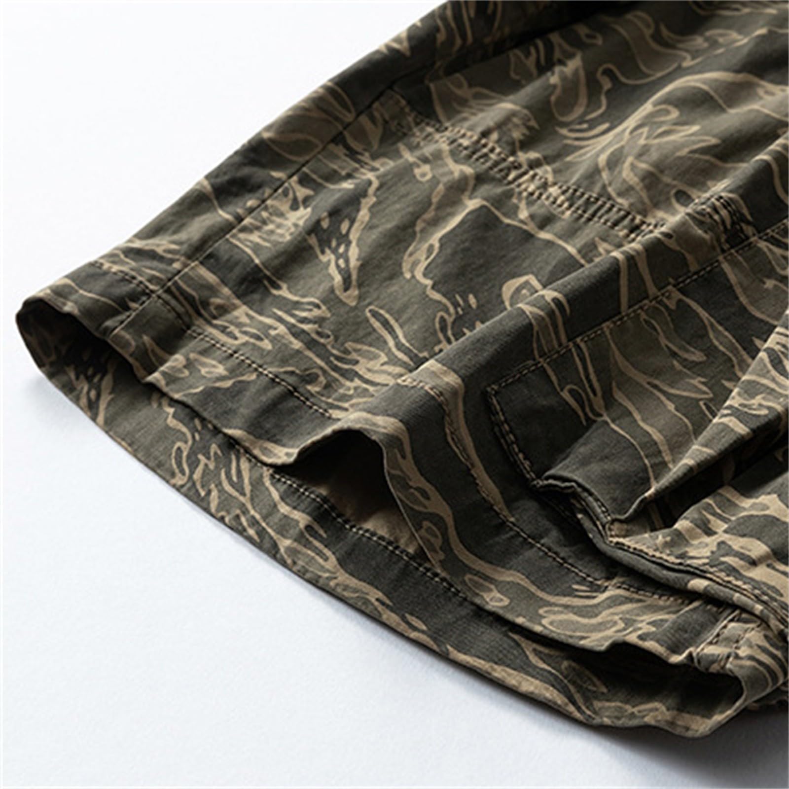 CHUNOTU - Pantalones cortos cargo para hombre, cintura elástica, estampado de camuflaje, pantalones de trabajo al aire libre, camping, atletismo, senderismo