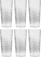 Vista 1 de KOXIN-KARLU Mixed Drinkware - Vasos acrílicos de plástico de 21 onzas con diseño martillado, juego de 6 unidades transparentes