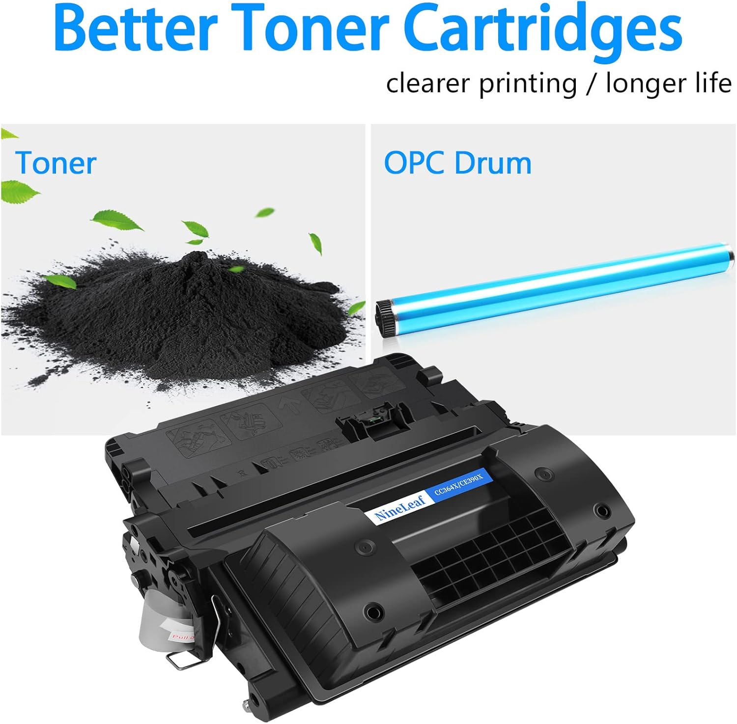 NineLeaf Compatible Toner Cartridge Replacement for HP 64X CC364X Work on P4015n P4015tn P4015x P4515n P4515tn P4515x P4515fn Printer (8 Pack Black)