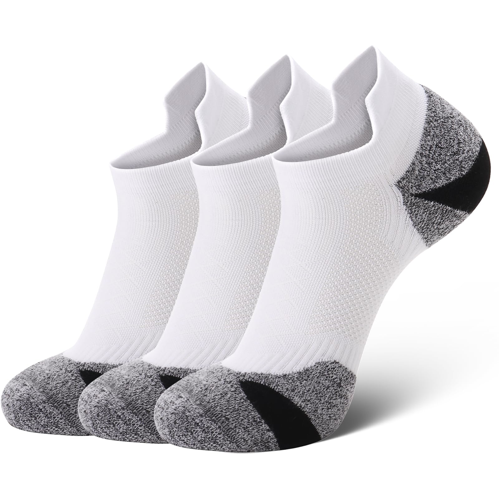 Ultrafun 3 Pairs Ankle Running Socks for Men Women Coolmax Compression Cushion Low Cut Athletic Sports Socks