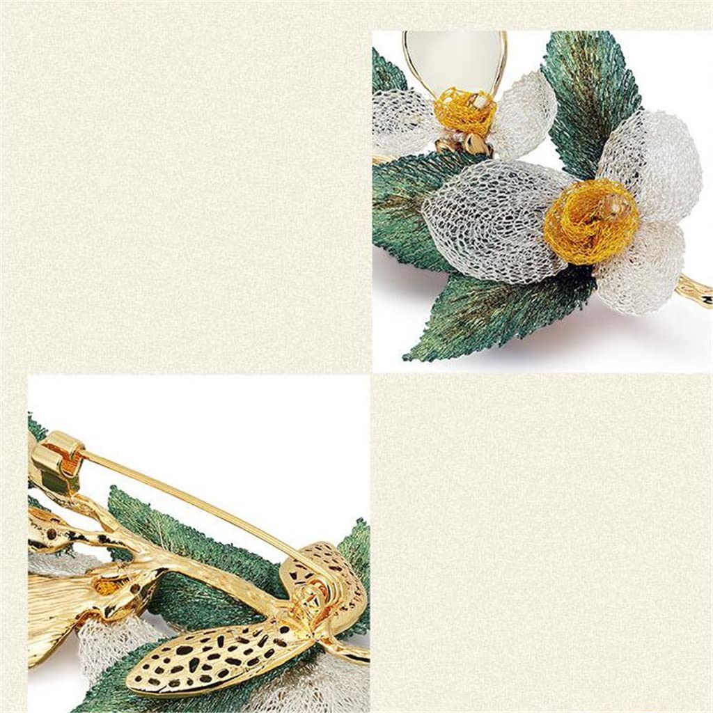 Rose handgefaltete Blume Stickerei Blatt Romantische Brosche Kleid Mantel Corsage Weibliche Geschenk