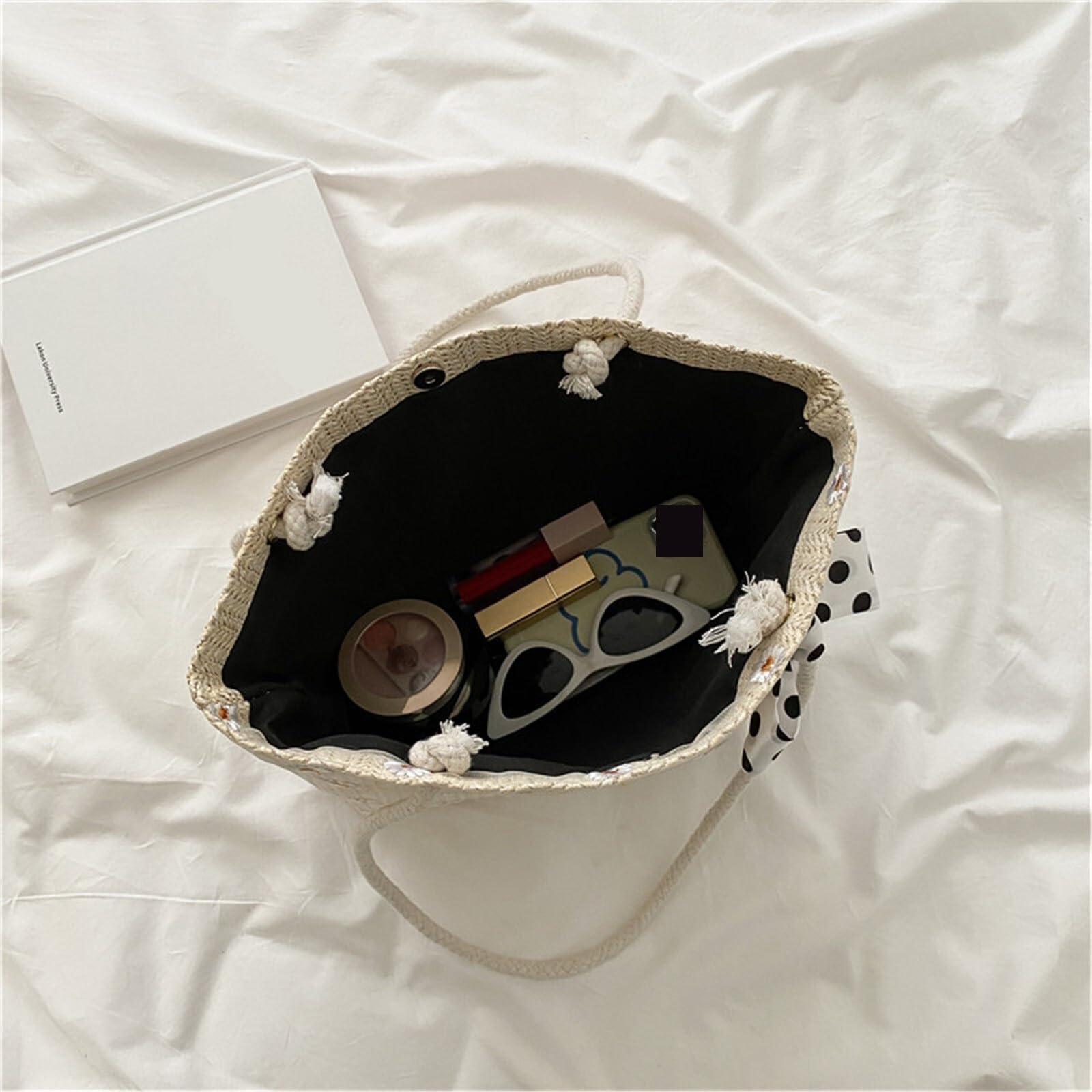 Borsa a tracolla estiva in paglia intrecciata casual in for donna Borse da spiaggia in di grande capacità Borsa da donna