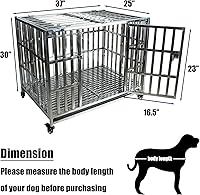 Vista 2 de Confote Jaula para perros de acero inoxidable resistente de 37 pulgadas, alta ansiedad, indestructible y a prueba de escape, para perros pequeños
