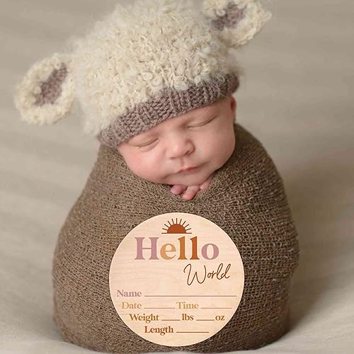 Miniatura 114 de Letrero de estadísticas de nacimiento para recién nacido, anuncio de nombre de bebé, accesorio de fotografía de Hello World Elephant Hospital