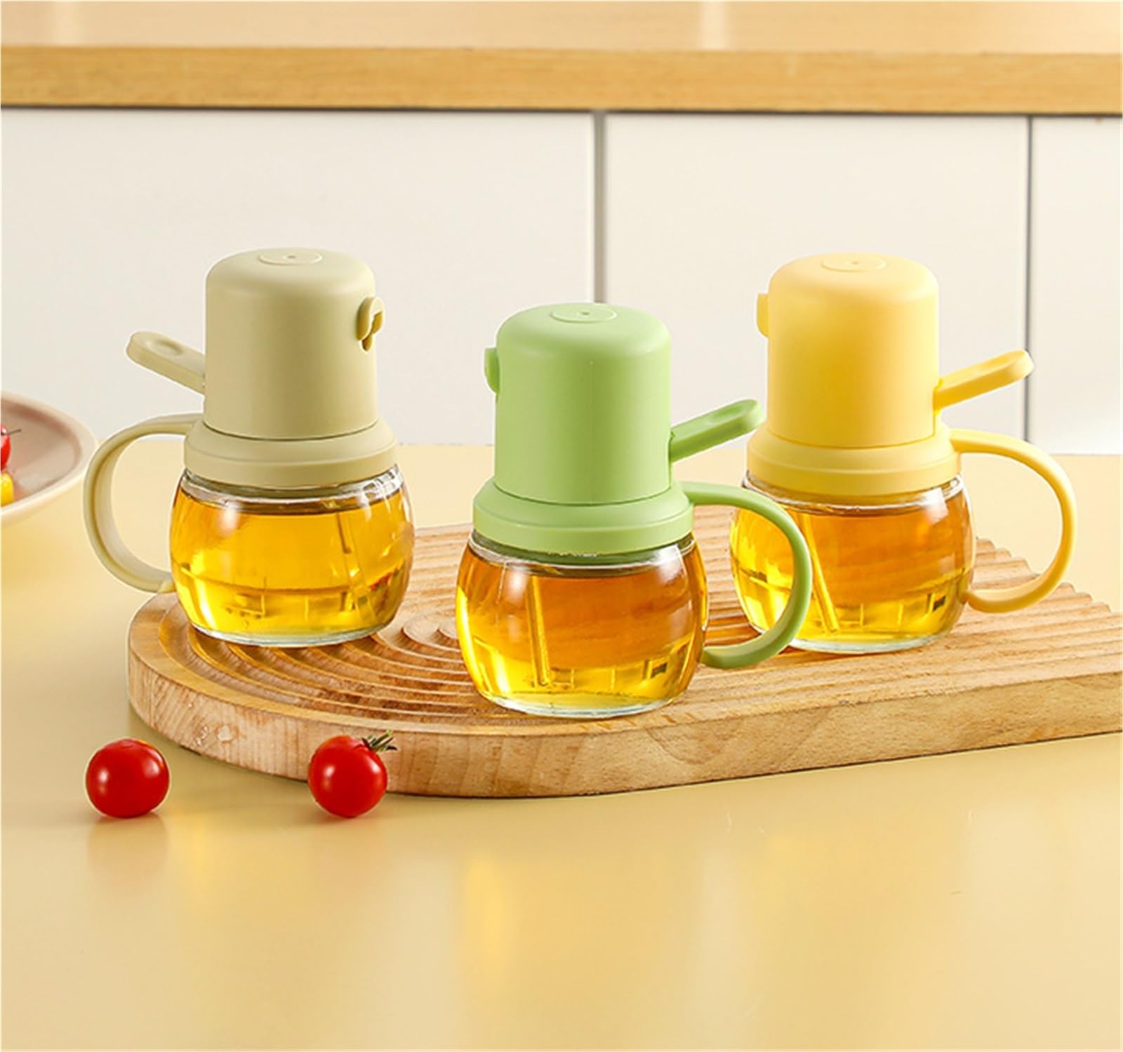 Ölsprüher Für Speiseöl Ölsprüher, Nachfüllbare Olivenöl-Sprühflasche Aus Glas For Luftfritteuse, Salat, Backen, Grillen Grillen Küche(Yellow)