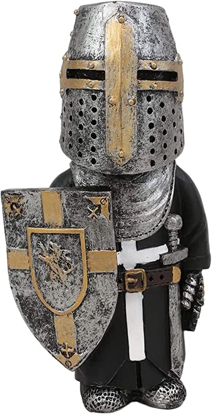 Lrxinki Knight Statues Ornaments, Resin Knight Gnome Guard Garden