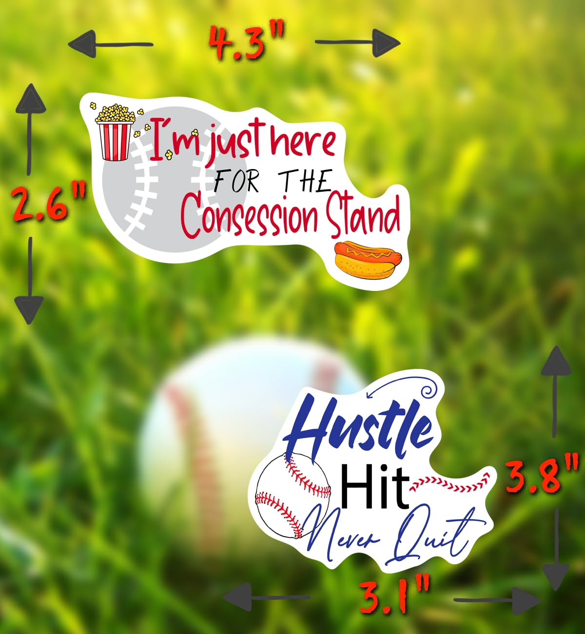 Naklejki baseballowe - idealne prezenty baseballowe dla chłopców - wodoodporne, trwałe 100% winylowe - Gdziekolwiek potrzebujesz naklejki baseballowe na butelki z wodą, laptop, naklejki samochodowe, prezenty na imprezę