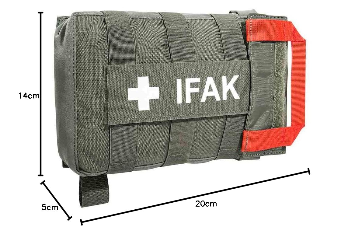 Tasmanian Tiger TT IFAK Pouch VL L L - Bolsa de cinturón de Primeros Auxilios Compatible con Bolsa de cinturón para Senderismo, Viajes, Servicio de policía (Gris Piedra/Oliva) IRR
