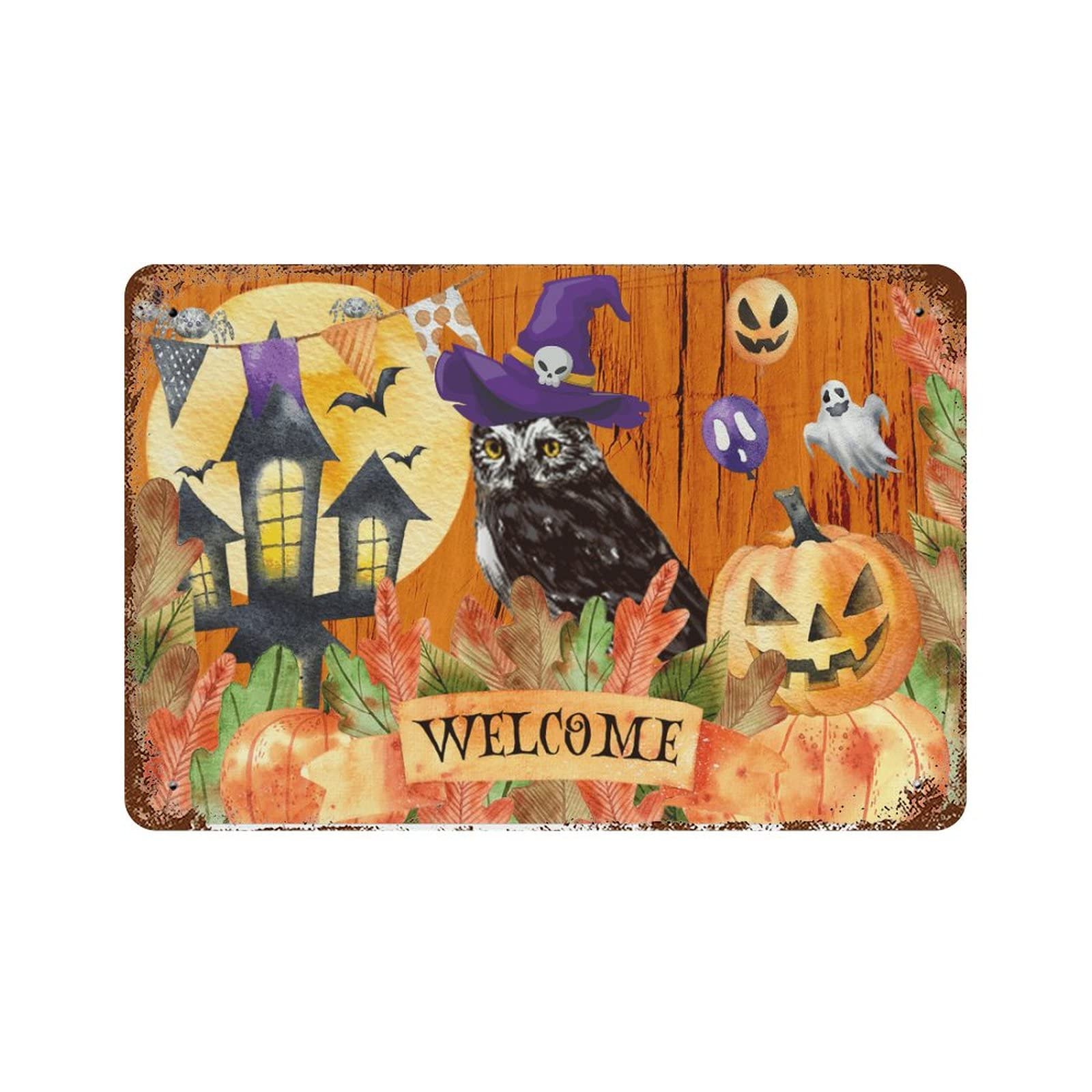Plaque d'Halloween extérieure anti-rouille pour remplacer les décors fragiles en carton