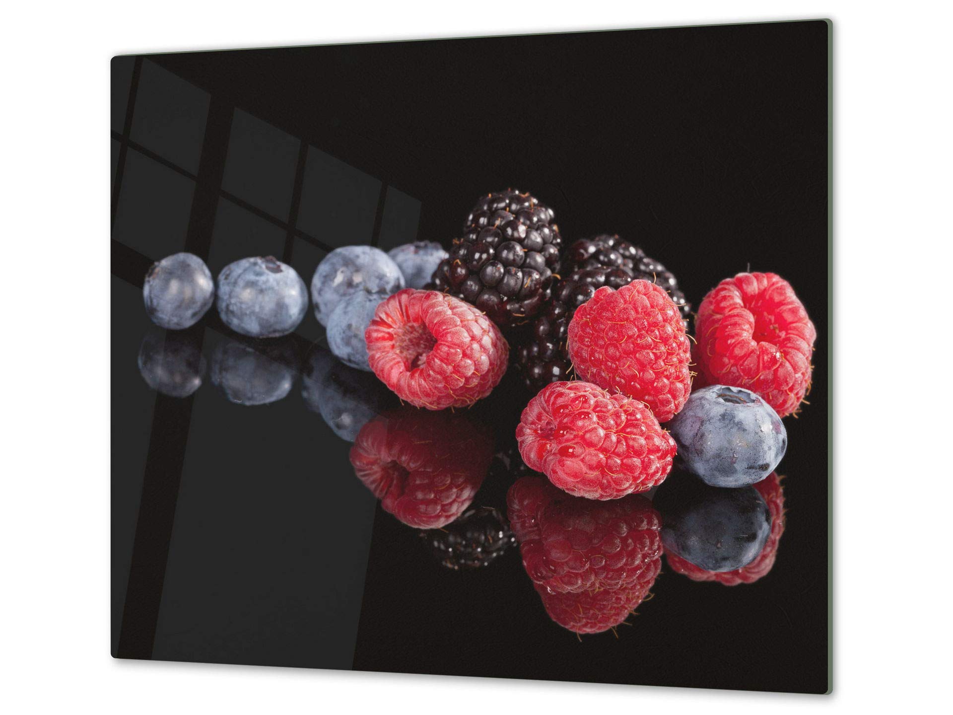 ORIGINALE tagliere in VETRO temperato – Copri-piano cottura a induzione –Tagliere pezzo UNICO (60x52 cm) o DUE pezzi (30x52 cm ognuno); D07 Frutta e Verdura: Frutti 4