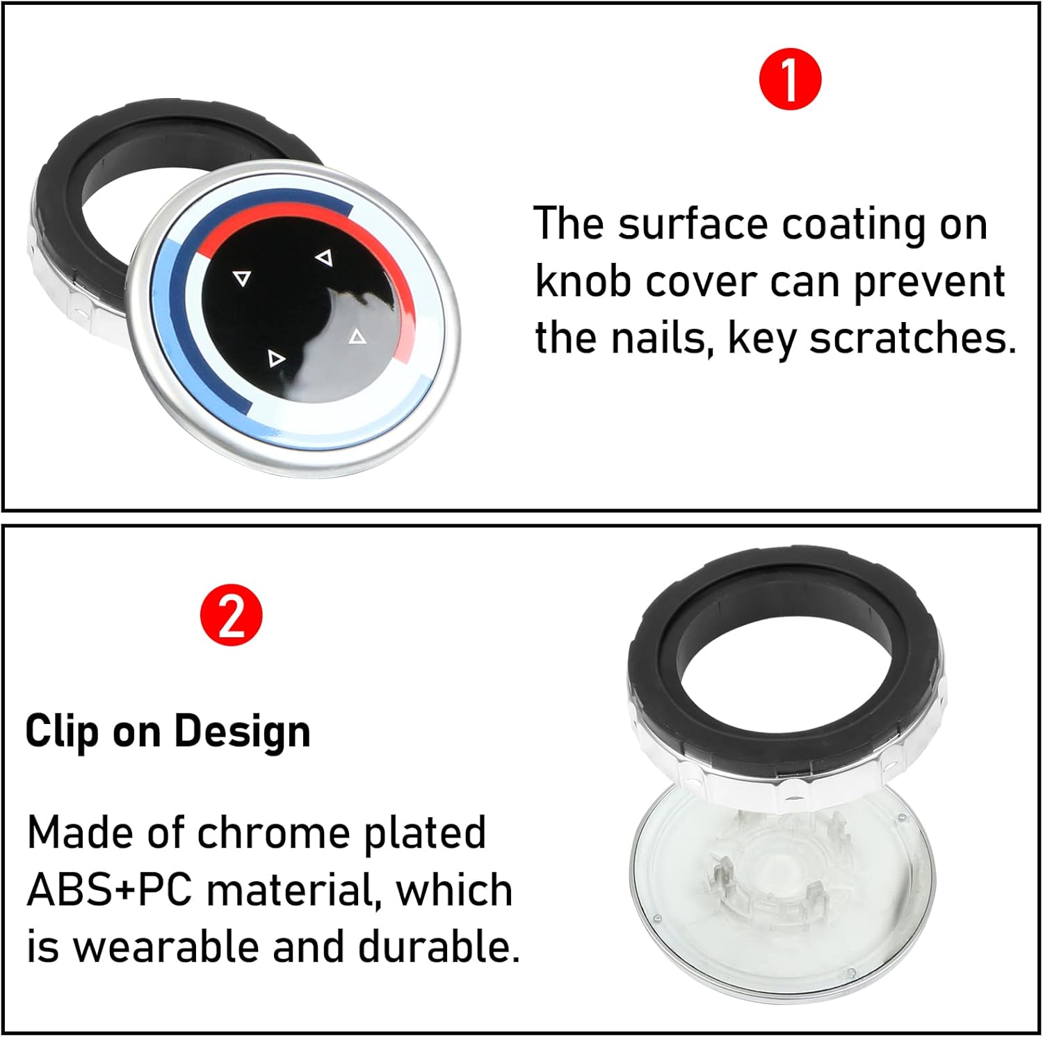 Jaronx Compatible with BMW Multimedia Knob Button Cover, Multimedia iDrive Controller Knob Button Cover for 5'F10 F11/6'F12 F13/7'F01 F02/X3 F25,