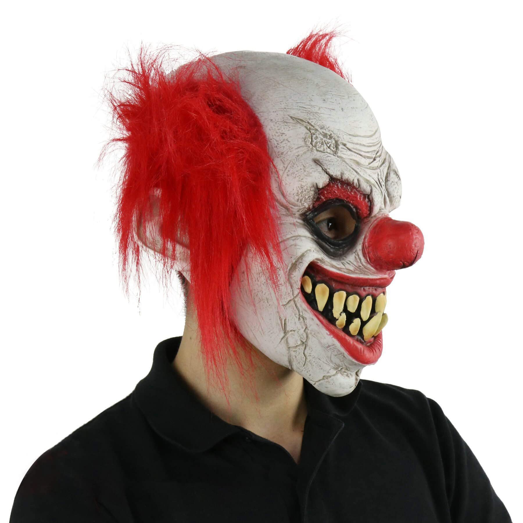 PARTYGEARS Maschera da clown realistica, in lattice, spaventosa, per bambini e adulti
