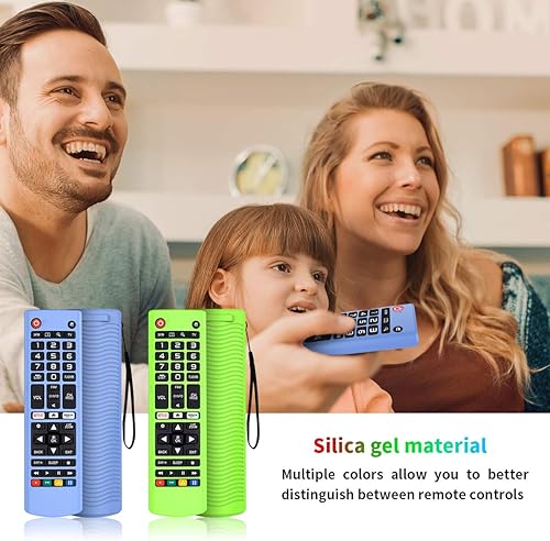 Miniatura 6 de Juego de 2 fundas de silicona para LG AKB75095307 AKB75375604 AKB74915305 Remote, a prueba de golpes, antipérdida, protector de piel para LG Smart