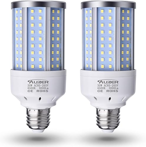 Bombilla LED de maíz de 30 W (equivalente a 200 W), luz diurna, base estándar E26, paquete de 2 unidades