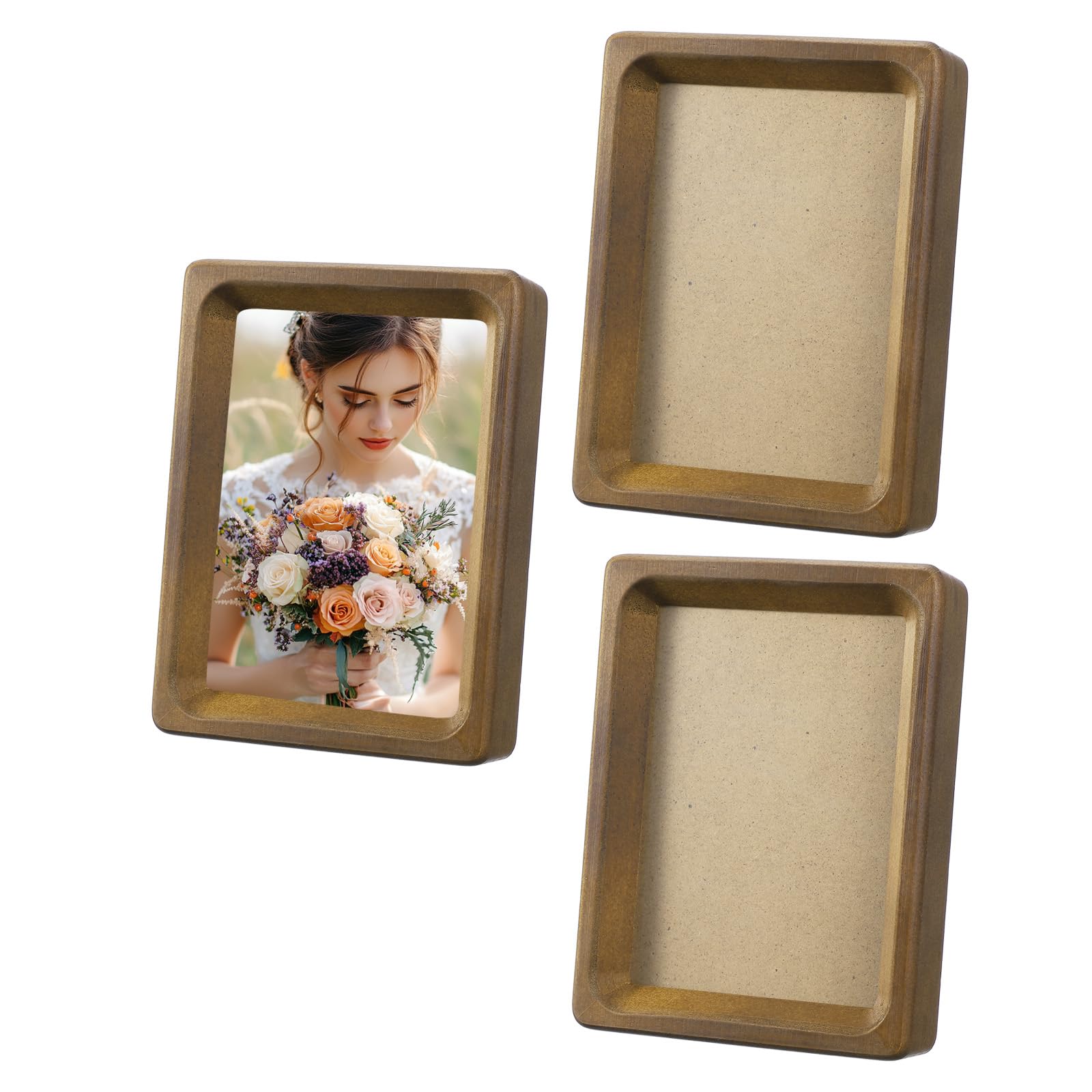 Cadres photo en bois naturel noyer de 10,2 x 12,7 cm avec passe-partout de qualité