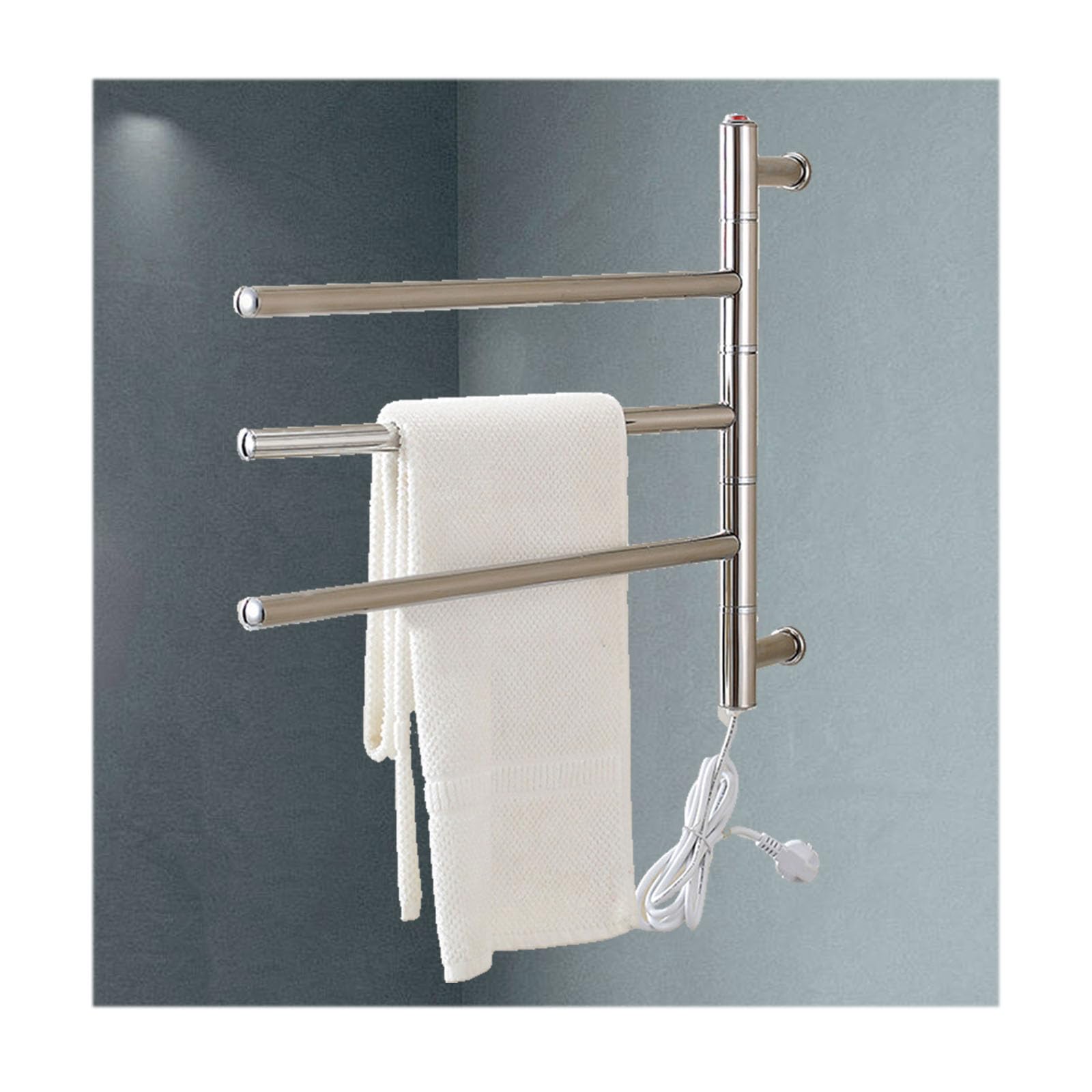 Porte-serviettes chauffant en acier inoxydable robuste et design moderne pour salle de bain