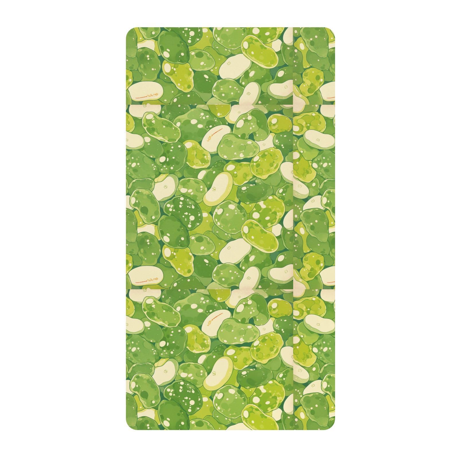 Drap de berceau de qualité Green Beans en pur coton doux pour nouveau-né