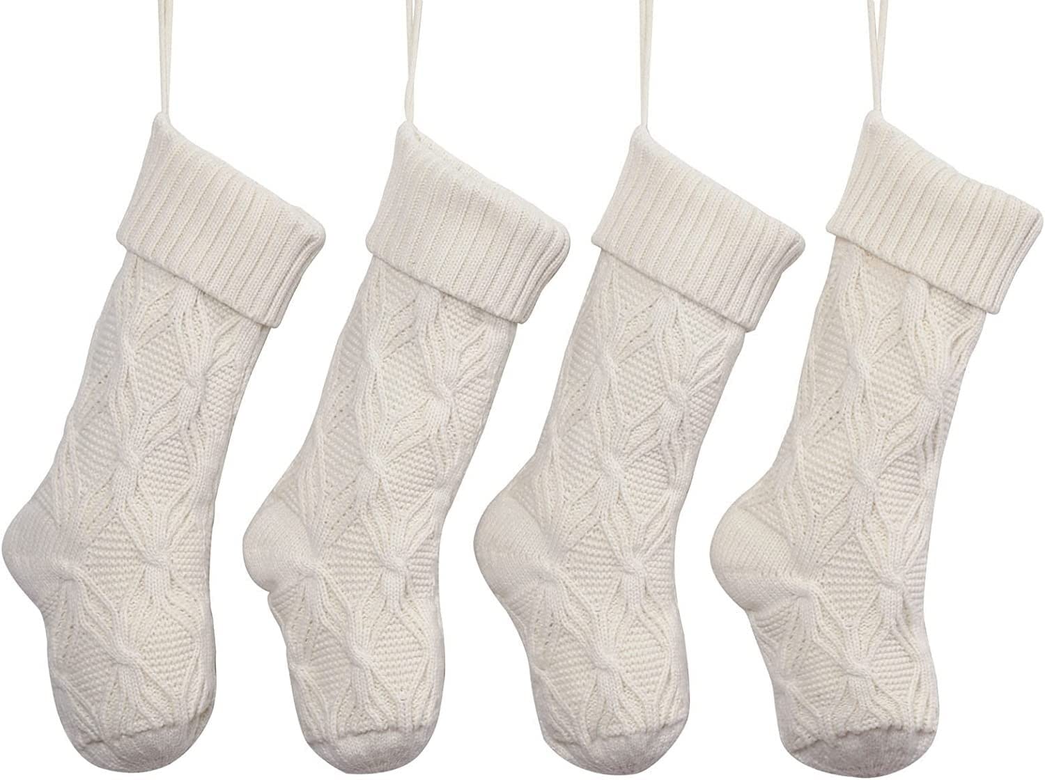 Calza di Natale, Calzini da Prigioniero Confezione da 4 Calzini Calze di Natale Decorazione Personalizzata da 18 Pollici Sacco Regalo Calzini da Lavoro a Maglia Calzini da Prigioniero