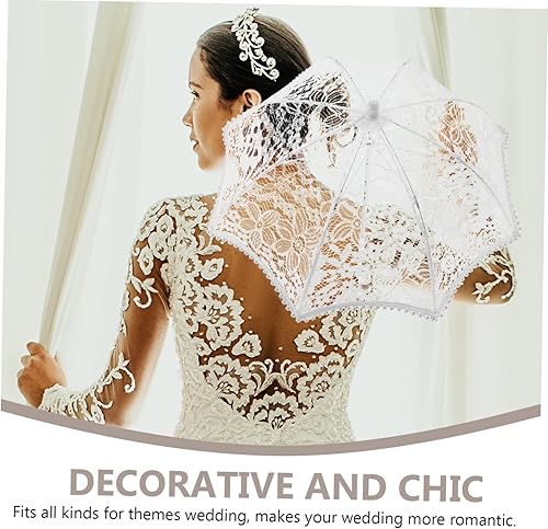 Miniatura 4 de ERINGOGO 2pcs Lace Umbrella Travel Umbrellas Wedding Umbrellas for Rain Bulk Umbrellas Lace Sun Umbrella Mini Lace Umbrella Princess Umbrella Flower