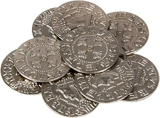 The Broken Token Prop Coins - 30mm Silver Middle Ages Themed Replica Coins Pack of 9, Historical Prop and Novelty Coins