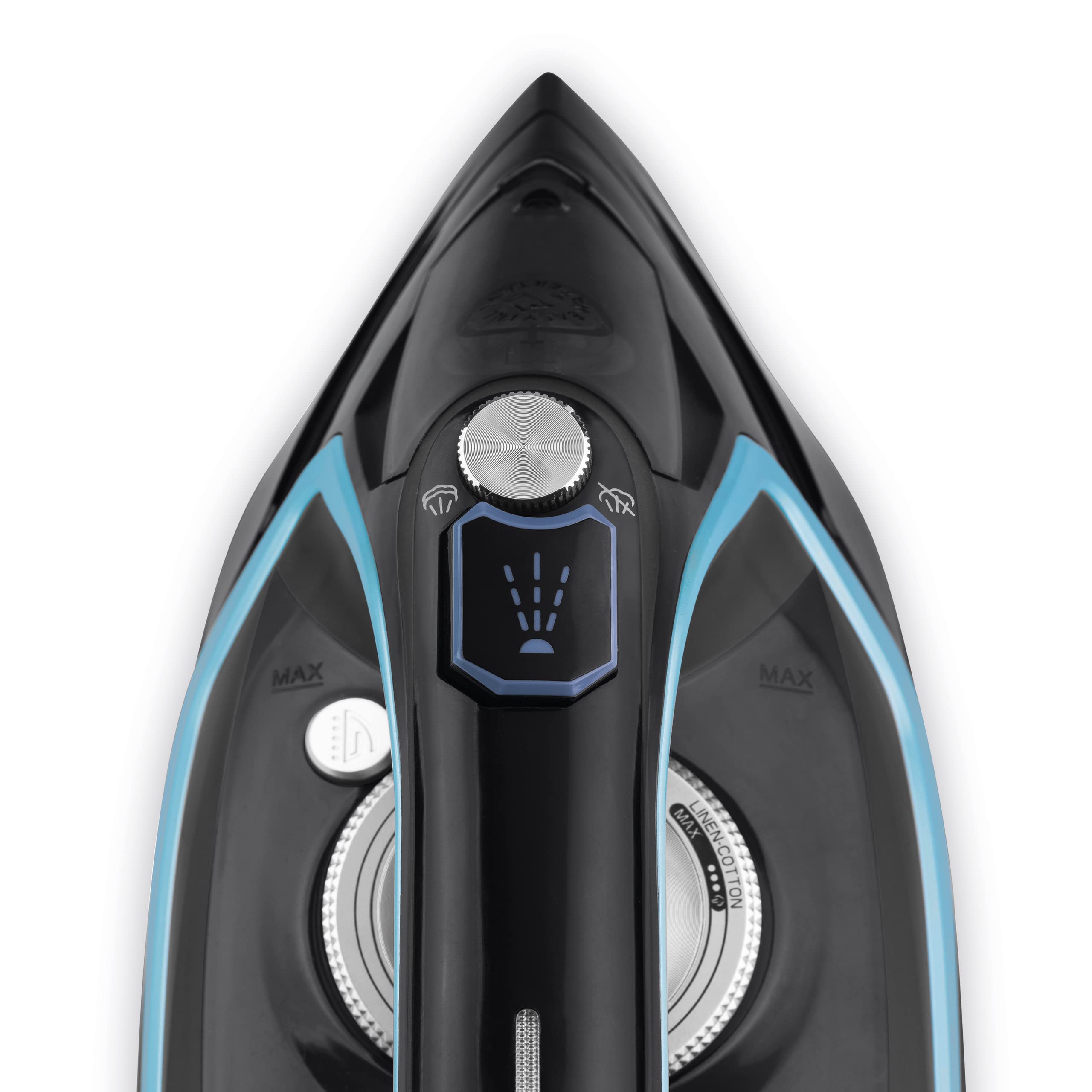 Ufesa PV2600 Glide Pro 2600W Steam Iron, Max 180g Turbo Boost and 35g/min Steam Yield, Ceramic Sole, Triple Anti-Lime System, Anti-Drip, Black/Blue