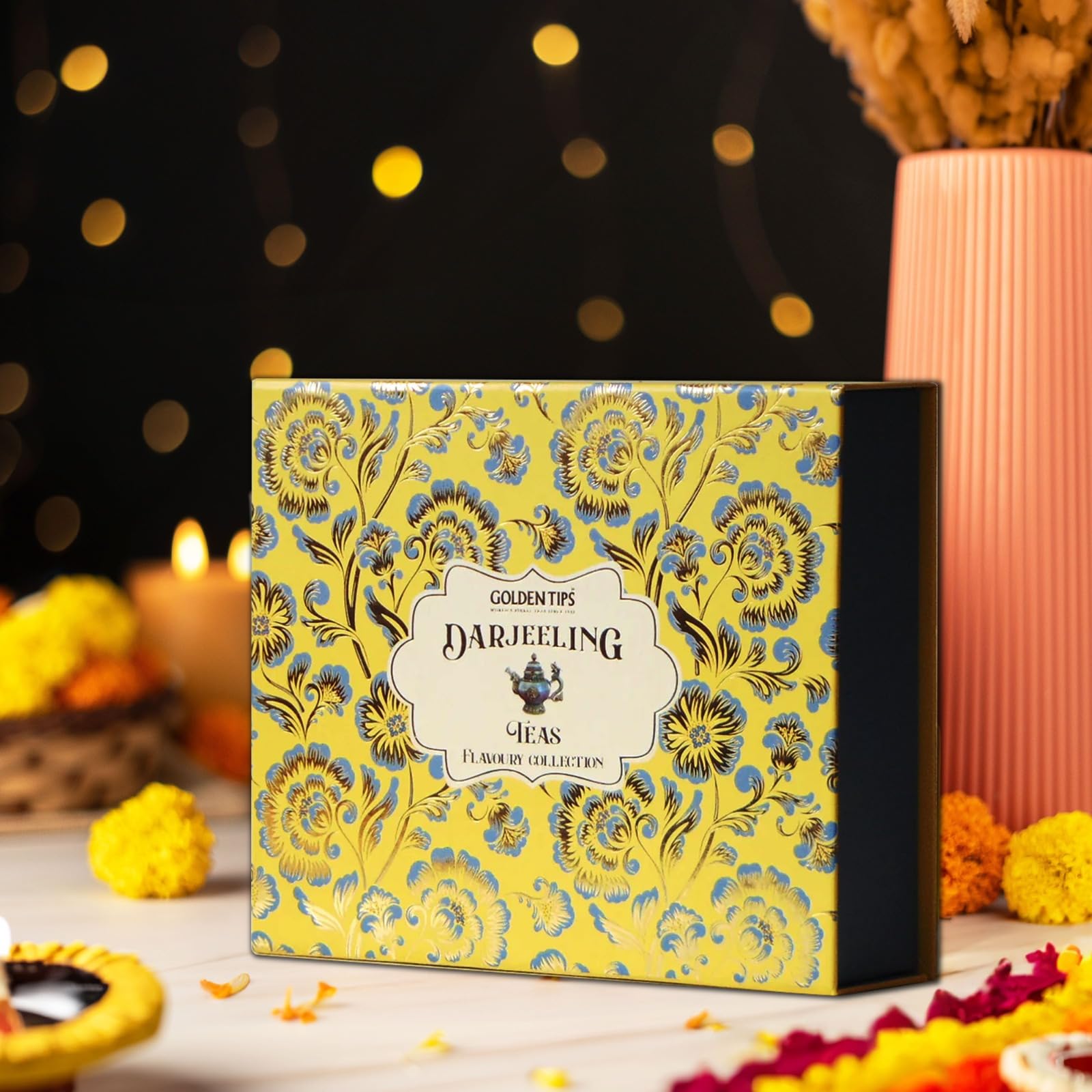 Golden Tips Flavoury Collection Darjeeling Tea Gift Box, Premium Assortment of First Flush, Second Flush, Autumn Flush, Green, White & Oolong Teas in Elegant Tin, Ideal for Gifting & Special Occasions - Image 3 thumbnail