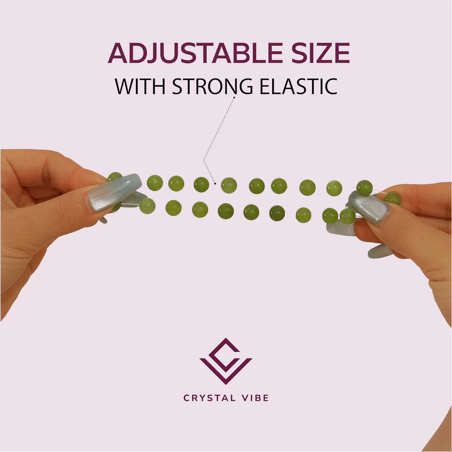 Crystal Vibe 8mm Beaded Bracelets For Women Men - Healing Crystal Bracelet - Adjustable Size - Image 5