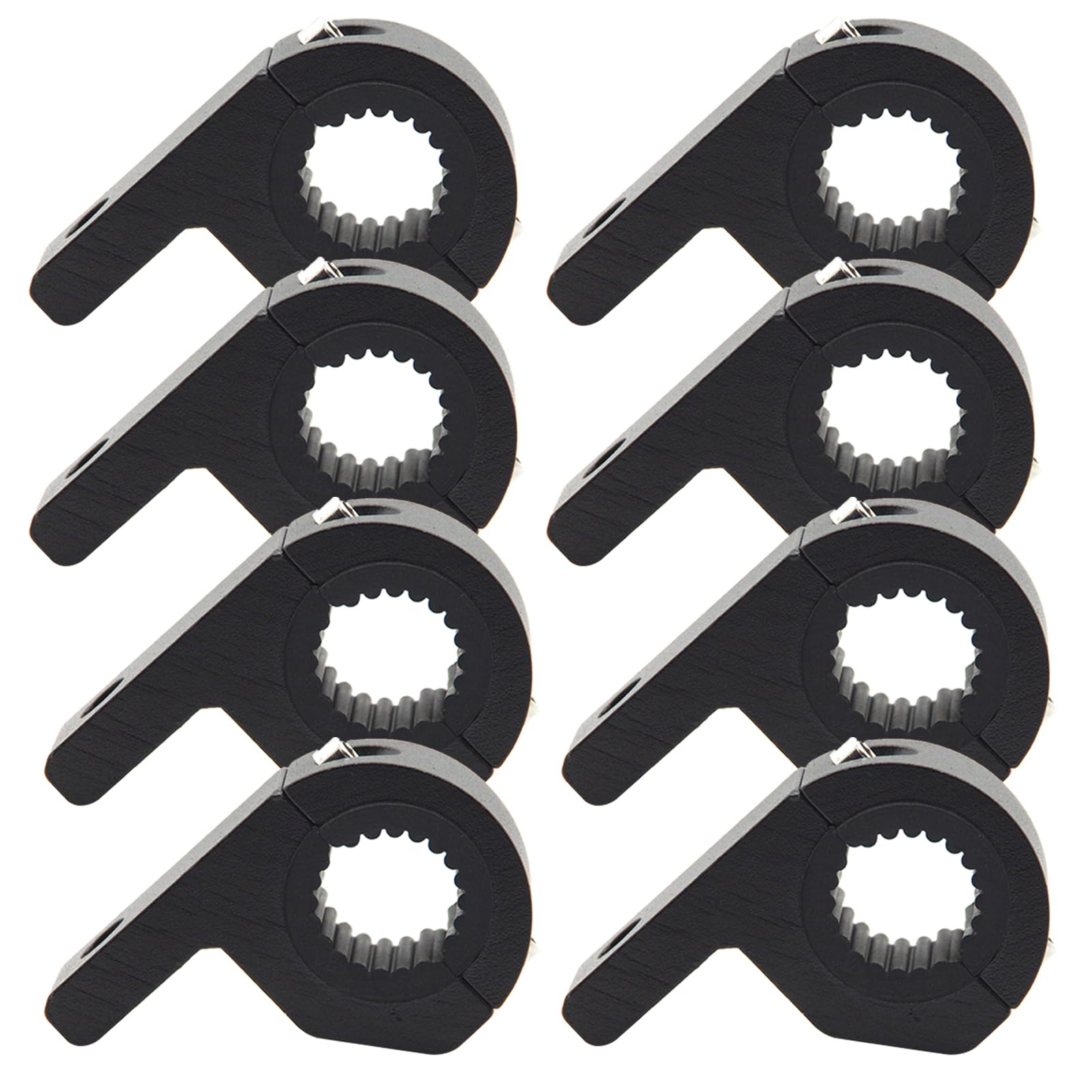 8 pcs LED Light Bar Mounting Brackets, 0.75-1.25 Inch Roll Bar Tube Clamp, Heavy Duty Aluminum Mount Kit for Off-Road Truck SUV Boat Roof Rack Work Lights, Black
