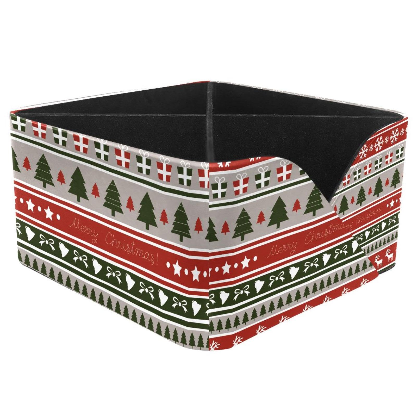 KengjuTesu Christmas Reindeer Tree Snow Desktop Organizer Pen Holder, Rectangular Pencil Cup for Office, Study and Makeup Stations