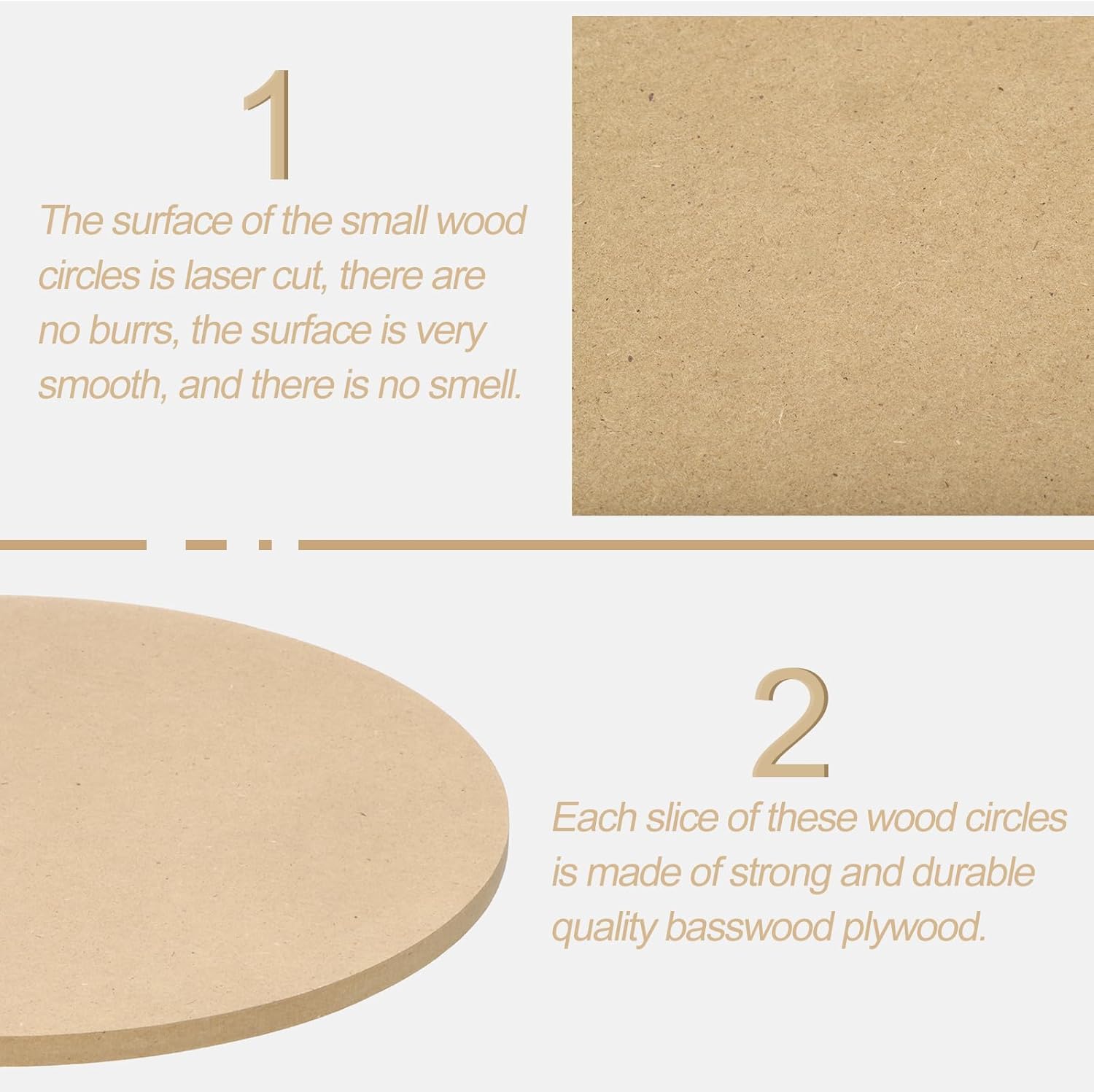 HARFINGTON 6pcs 10 Inch Wood Circles for Crafts, 0.31 Inch Thick Unfinished Blank Wooden Rounds Slice Wooden Cutouts for Wall Hangers, Door Hangers, Sign, Painting, Christmas Decor