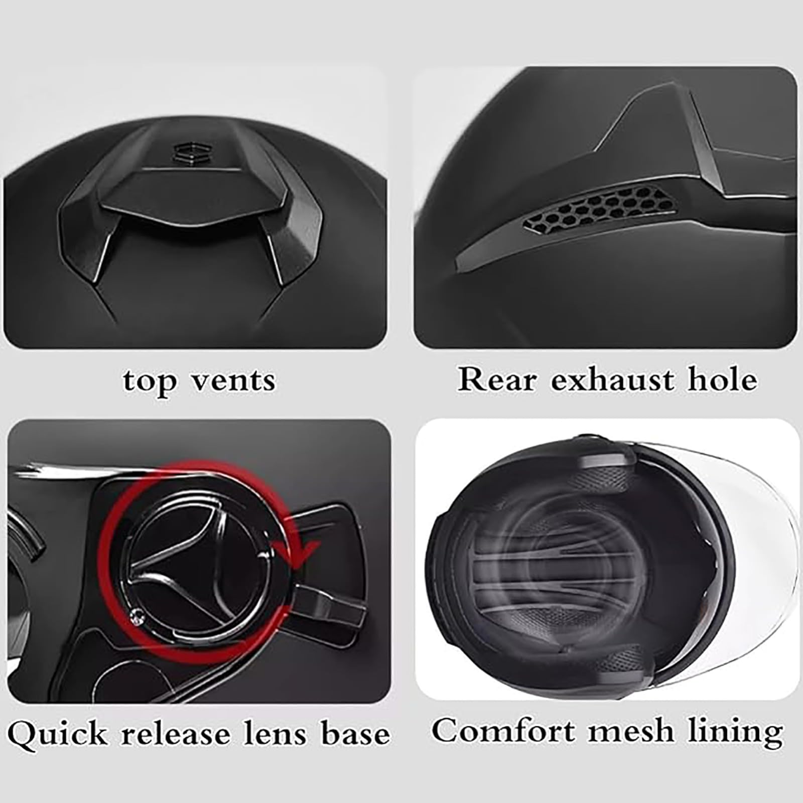 Casco Da Moto Bluetooth Con Microfono Integrato, Casco Aperto ECE Unisex Per Adulti, 3/4, Per Ciclomotore E Scooter B1,54-59cm