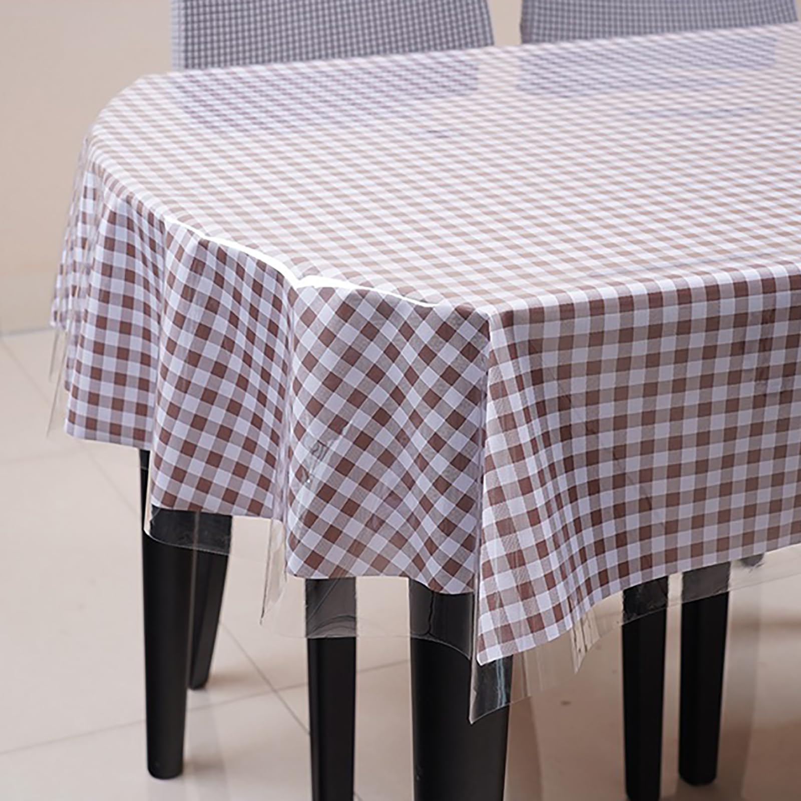 DIKARIYA Tafelkleed Transparant, 140x300cm Tafelkleed Plastic Transparant PVC Doorzichtige Tafelkleed Transparante Waterdicht Wasbaar PVC Tafelfolie Kunststof voor Feesten, Bruiloften en Restaurants