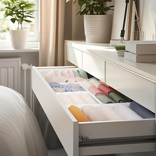 Miniatura 8 de Criusia Organizador de cajones de ropa, paquete de 21 organizadores de aparador para ropa de bebé, ropa interior, calcetines, organizadores