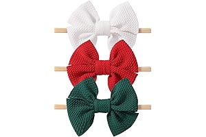 yoyokid 3PCS Baby Girl Bows Headband, 4" Christmas Hair Bows Headbands Elastic...