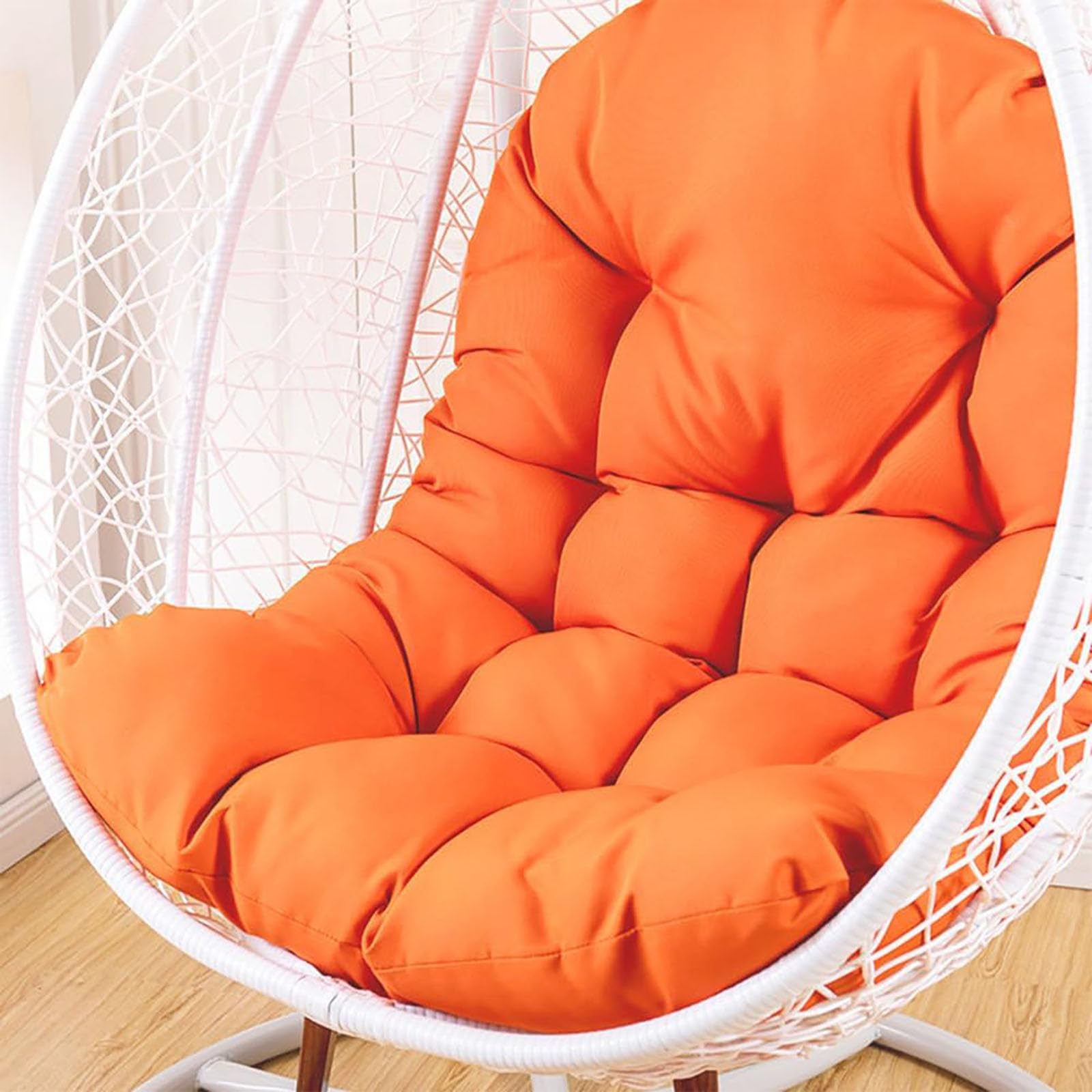 Hanging Chair Cushion Seat Pad, Replacement Cushion for Garden Hanging Swing Outdoor Washable Rocking Chair Seat for Hanging Basket Hammock Chair Basket Back Cushion,Orange