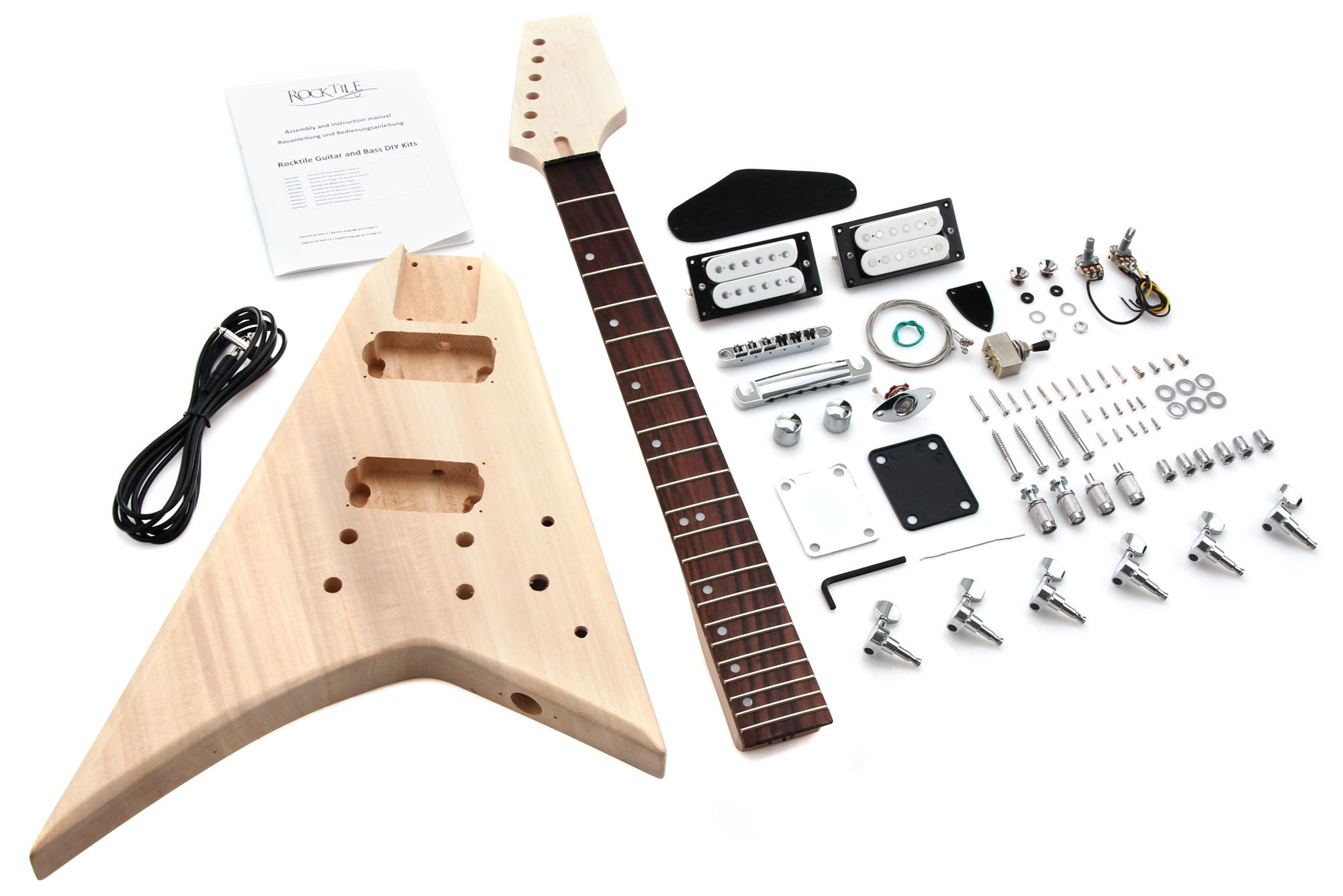 Kit Per Chitarra Elettrica Rocktile RR-Style, Corpo: mogano, Peso: 2 | "Do-it-yourself" kit per chitarra elettrica, Manico: mogano avvitato, Tastiera: palissandro, Scala: 25" (635 mm), 9 kg