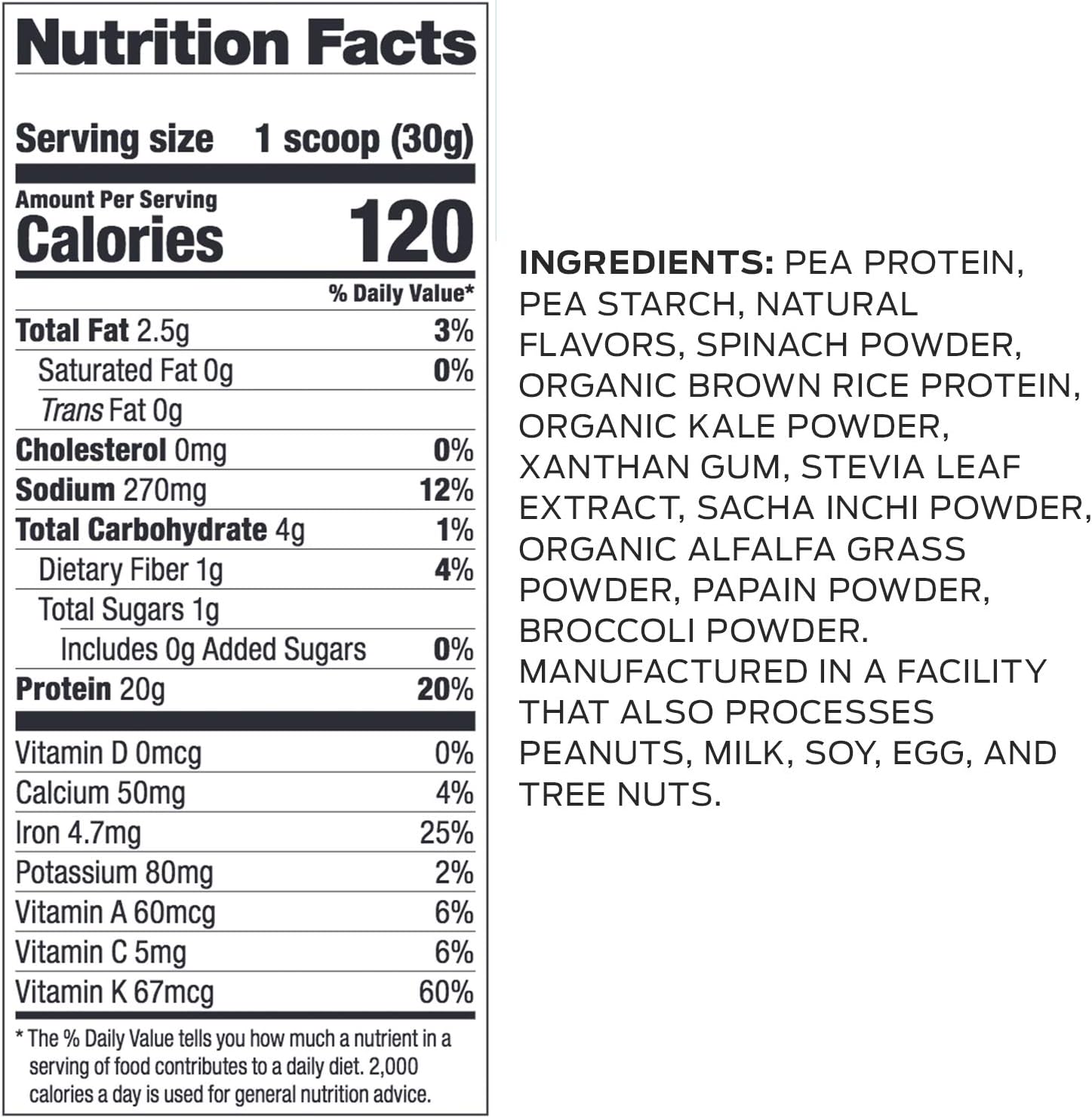 Vega Protein and Greens, Vanilla, Vegan Protein Powder, 20g Plant Based Protein, Low Carb, Keto, Dairy Free, Gluten Free, Non GMO, Pea Protein for ...
