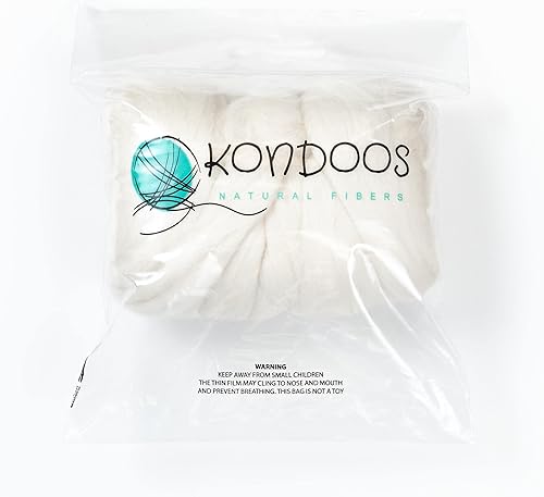 Miniatura 3 de Lana merina, 8 oz. Lana a granel para fieltro de aguja, fieltro húmedo, manualidades y hilado. (Merino, 8 oz)