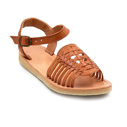 COLORES DE MEXICO MX - Mexican Geniune Leather Sandals with Ankle Strap for Women - Model 1031 (9)