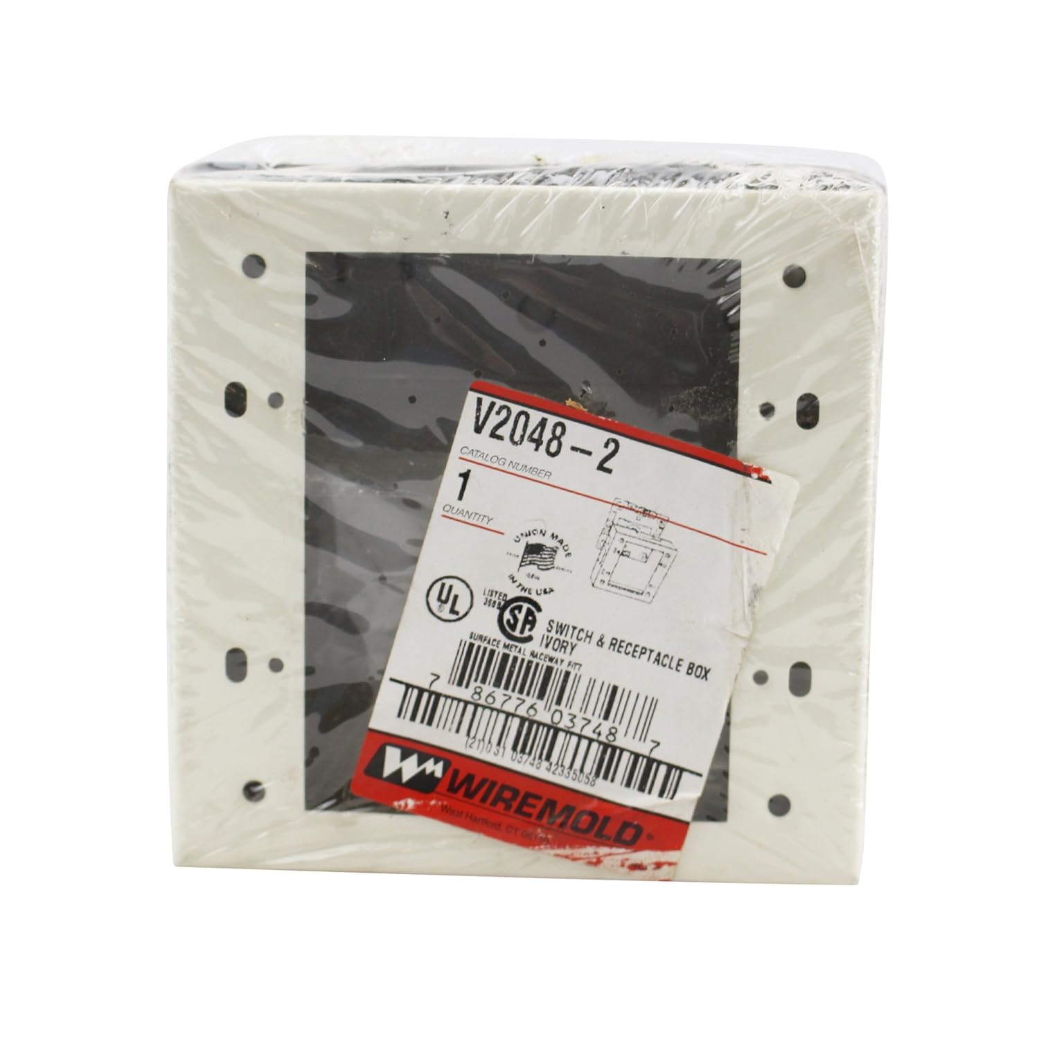 Two Gang Box Fitting,Ivory,Steel