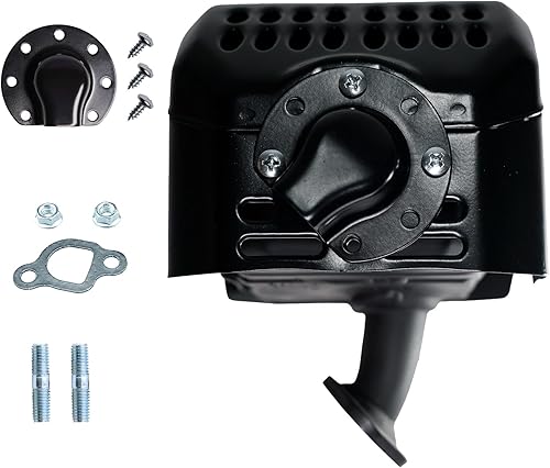 Miniatura 5 de JMCHstore Silenciador de escape OEM mejorado con deflector para Harbor Freight Predator 212 69730 60363 Bomba de agua del motor, astilladora,
