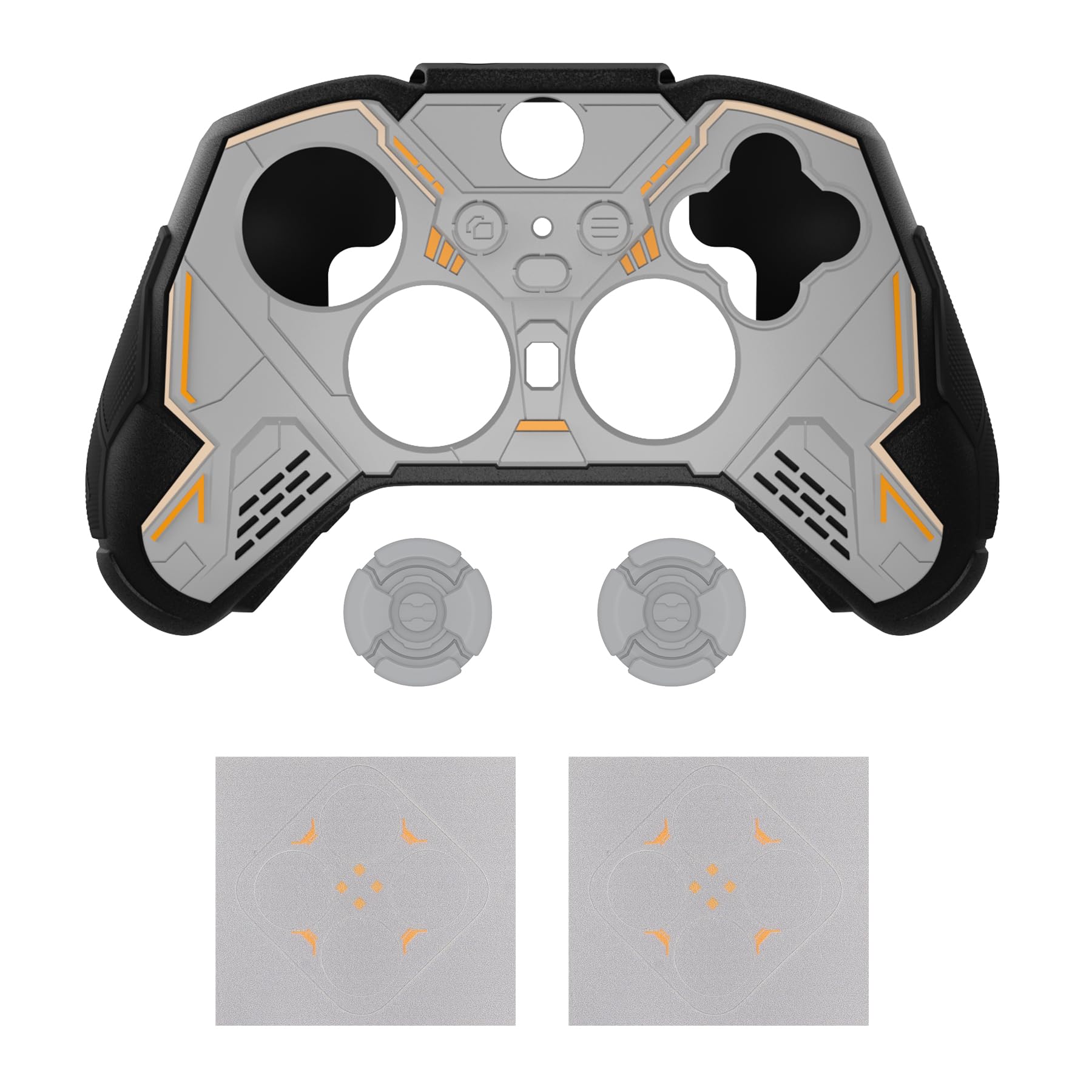 PlayVital Cover Skin per Xbox Elite Series 2 Core Controller, Custodia Silicone Antiscivolo Gommini per Xbox Elite Series 2 Joystick, Mecha Stellare, Grigio & Nero
