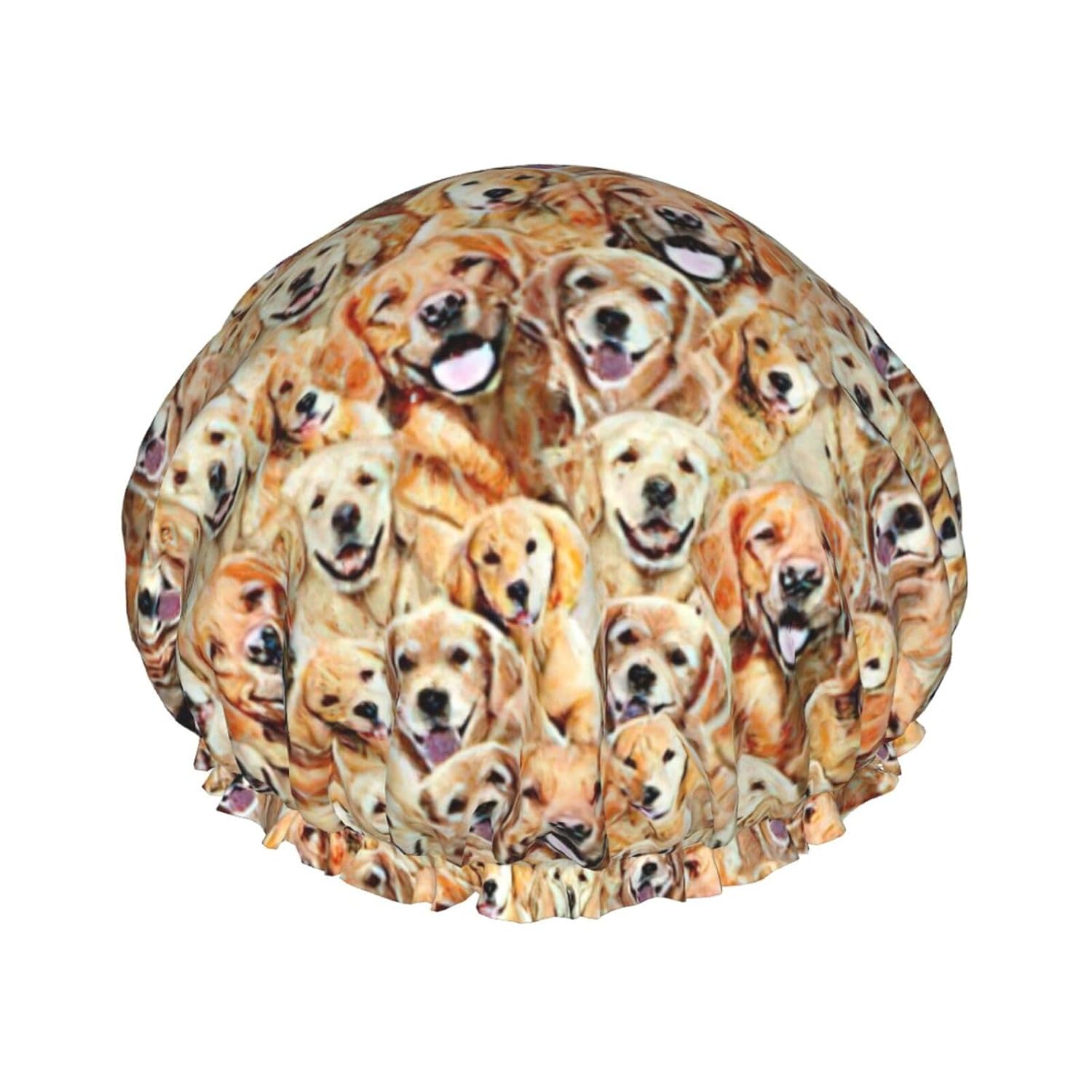 Labrador Retriever - Gorro de ducha impermeable de doble capa, apto para todas las longitudes de cabello (10.6 x 4.3 pulgadas)